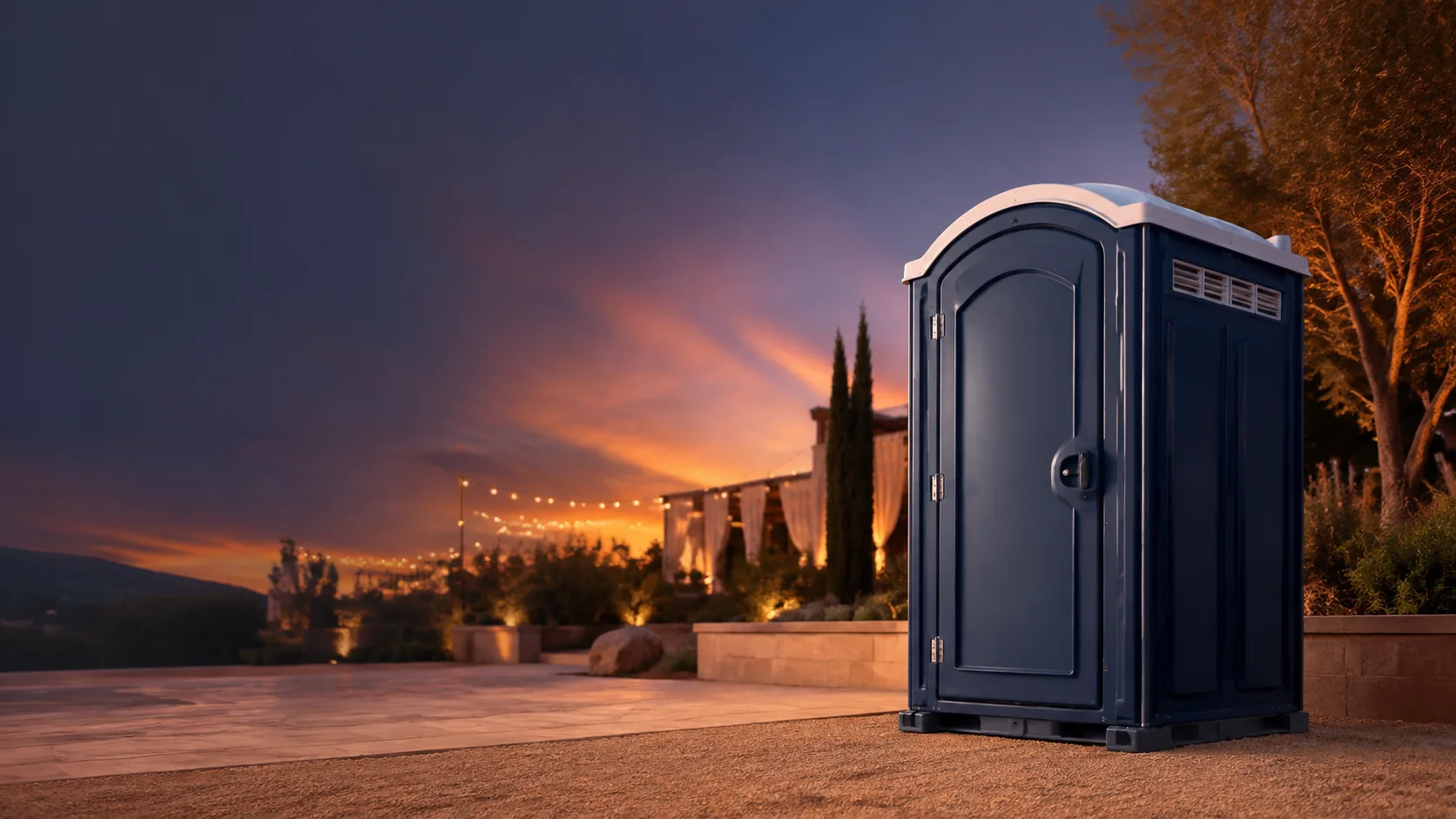 Portable restroom shown for rental planning in Stillwater, OK